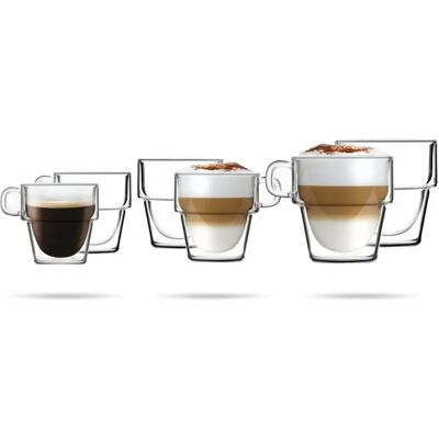 Vialli Design Zestaw Szklanek z Podwójnym Dniem - 150/280/350 ml Vialli Design Zestaw Szklanek z Podwójnym Dniem - 150/280/350 ml