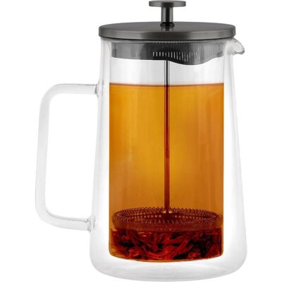 Vialli Design Doppelwandige Teekanne - Graphit - Teekanne mit French press Vialli Design Doppelwandige Teekanne - Graphit - Teekanne mit French press