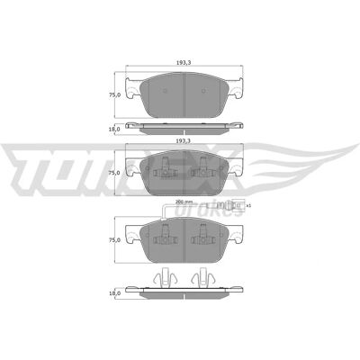 TOMEX TX 16-46 Bremsbelagsatz für VW Transporter 5/6 TOMEX TX 16-46 Bremsbelagsatz für VW Transporter 5/6