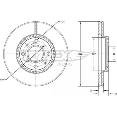 TOMEX Brakes TX 72-14 Bremsbelag - Brake Disc TOMEX Brakes TX 72-14 Bremsbelag - Brake Disc