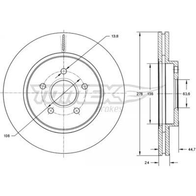 TOMEX Brakes TX 72-27 - Bremsscheibe TOMEX Brakes TX 72-27 - Bremsscheibe