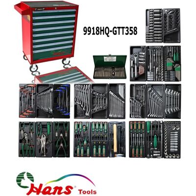 Chariot à outils HANS - 8 tiroirs, 358 pièces - Chariot à outils Chariot à outils HANS - 8 tiroirs, 358 pièces - Chariot à outils