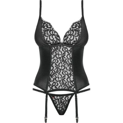 Corset en Dentelle Noire Laluna d'Obsessive - S/M - Lingerie Corset en Dentelle Noire Laluna d'Obsessive - S/M - Lingerie