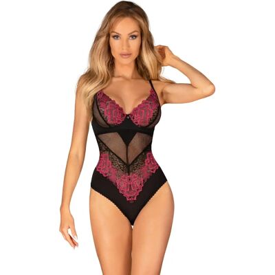 Lingerie florale Obsessive XL/2XL - Noir/Violet Lingerie florale Obsessive XL/2XL - Noir/Violet