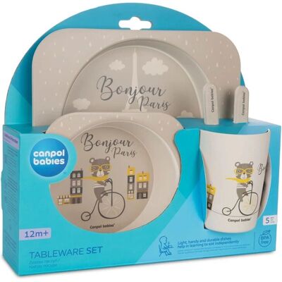Canpol Babies BonJour Paris 5-tlg. Geschirrset - Kinder Canpol Babies BonJour Paris 5-tlg. Geschirrset - Kinder