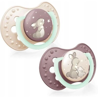 LOVI Marke NIGHT&DAY Mädchen Schnuller 18m+ 2 Stk LOVI Marke NIGHT&DAY Mädchen Schnuller 18m+ 2 Stk