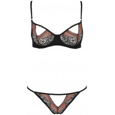 Completo Mirella Marrone e Nero Casmir Aperto 2 Pezzi - Sexy ed Elegante Completo Mirella Marrone e Nero Casmir Aperto 2 Pezzi - Sexy ed Elegante