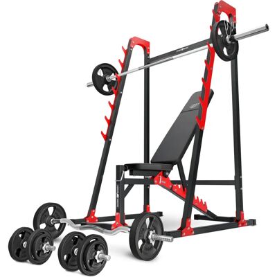 Sada nastavitelné lavice Marbo Sport s váhami a stojany - 83kg Sada nastavitelné lavice Marbo Sport s váhami a stojany - 83kg