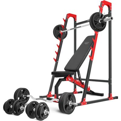 Zestaw Regulowanej Ławki z Hantlami Marbo - Podwójna Strona - 113kg Zestaw Regulowanej Ławki z Hantlami Marbo - Podwójna Strona - 113kg