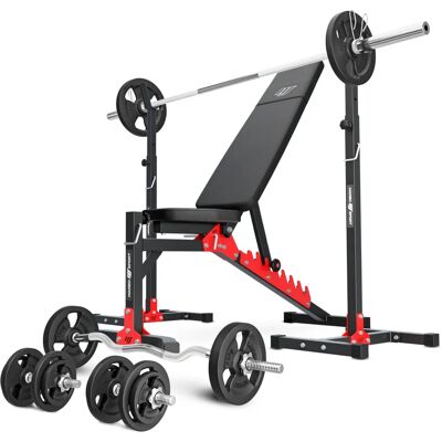 Zestaw regulowanej ławki Marbo Sport z podpórkami 83kg - Sprzęt treningowy Zestaw regulowanej ławki Marbo Sport z podpórkami 83kg - Sprzęt treningowy