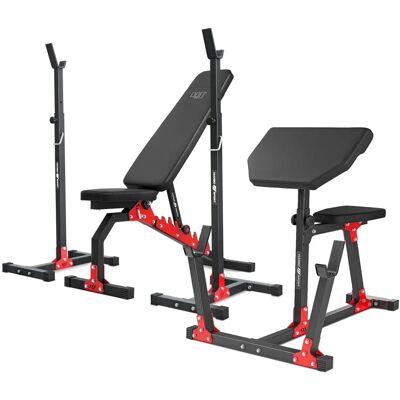 Zestaw regulowanej ławki Marbo Sport z podpórkami - Trening domowy Zestaw regulowanej ławki Marbo Sport z podpórkami - Trening domowy