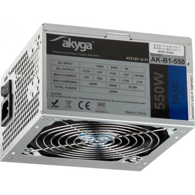 Sursă de alimentare Akyga AK-B1-550 - 550W - Gri Sursă de alimentare Akyga AK-B1-550 - 550W - Gri