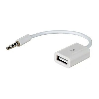 Akyga AK-AD-24 Weiß 15cm USB-A auf 4-poligen Mini-Klinken-Adapter - Audiobeschlag Akyga AK-AD-24 Weiß 15cm USB-A auf 4-poligen Mini-Klinken-Adapter - Audiobeschlag