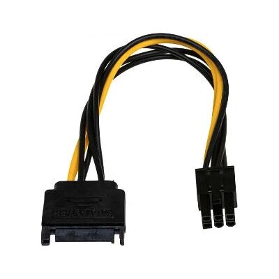 Akyga AK-CA-30 SATA kábel adapter - SATA-ról PCIe 6-pines - Fekete, Sárga Akyga AK-CA-30 SATA kábel adapter - SATA-ról PCIe 6-pines - Fekete, Sárga