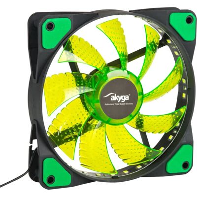 Akyga AW-12E-BG Gehäuselüfter 12cm Grün LED - Kühlsystem Akyga AW-12E-BG Gehäuselüfter 12cm Grün LED - Kühlsystem