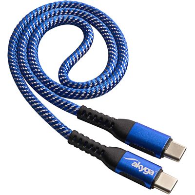 Akyga AK-USB-36 USB-C Kaapeli - 0,5 m, Sininen, 100W Akyga AK-USB-36 USB-C Kaapeli - 0,5 m, Sininen, 100W