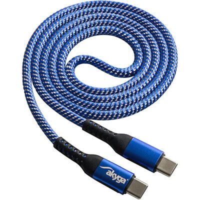 Akyga AK-USB-37 USB-C Kabel - 1m - Blau - Unterstützt 100W Schnellladung - Typ-C zu Typ-C Akyga AK-USB-37 USB-C Kabel - 1m - Blau - Unterstützt 100W Schnellladung - Typ-C zu Typ-C