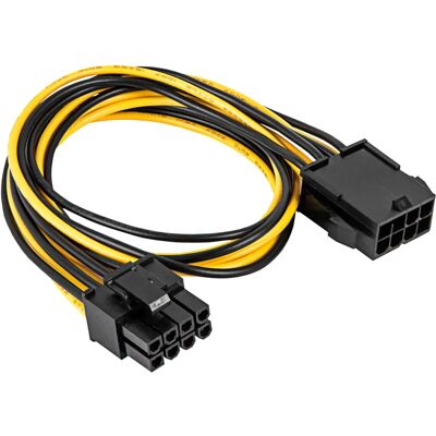 Câble d'alimentation Akyga AK-CA-82 - PCIe 6+2 à 8 Pins, 0,4m Câble d'alimentation Akyga AK-CA-82 - PCIe 6+2 à 8 Pins, 0,4m