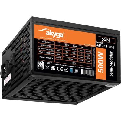 Akyga AK-C2-500 Netzteil - 80+ 500W ATX Akyga AK-C2-500 Netzteil - 80+ 500W ATX