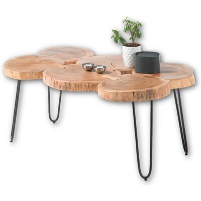 HBZ Cole - Massiv Akazien Kaffee Tisch - 100x65cm - Modernes Design HBZ Cole - Massiv Akazien Kaffee Tisch - 100x65cm - Modernes Design