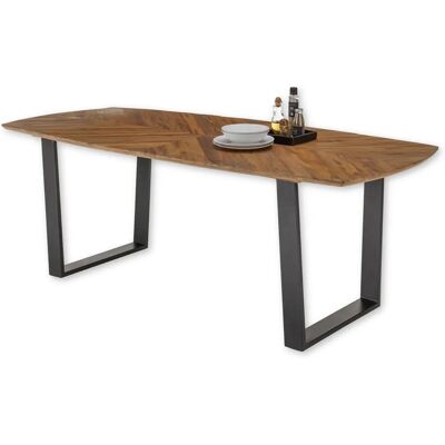 HBZ Zac Table à Manger en Motif Poisson en Bois Recyclé - Table à Manger - Publicité HBZ Zac Table à Manger en Motif Poisson en Bois Recyclé - Table à Manger - Publicité