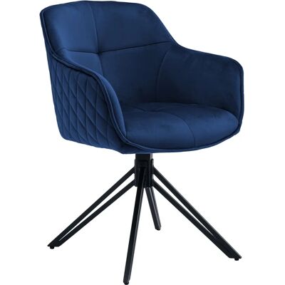 STOLKOM Emma Armlehstuhl - Drehbar, Blau / Schwarz - Armchair STOLKOM Emma Armlehstuhl - Drehbar, Blau / Schwarz - Armchair