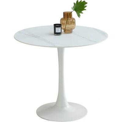 STOLKOM Josh Runder Keramiktisch - Marmoriert - 75cm H STOLKOM Josh Runder Keramiktisch - Marmoriert - 75cm H