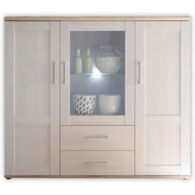 HBZ Romance Landhausstil Sideboard - 7 Regale, LED-Beleuchtung, 3 Türen HBZ Romance Landhausstil Sideboard - 7 Regale, LED-Beleuchtung, 3 Türen