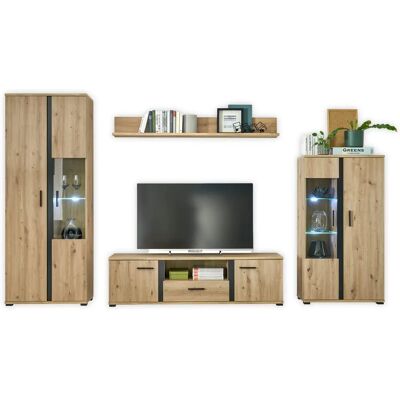 HBZ KANADA Wohnzimmerwand 4-tlg inkl. LED - Artisan Eiche HBZ KANADA Wohnzimmerwand 4-tlg inkl. LED - Artisan Eiche
