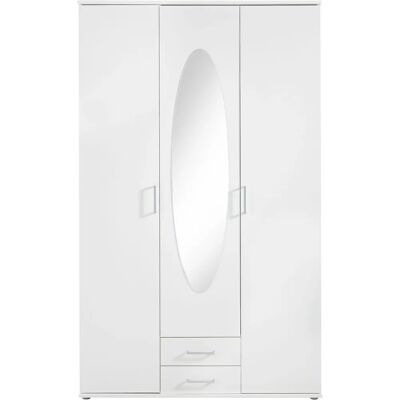 SCHLAFKONTOR Paul Kleiderschrank mit Spiegel - 3 Türen, Weiß SCHLAFKONTOR Paul Kleiderschrank mit Spiegel - 3 Türen, Weiß