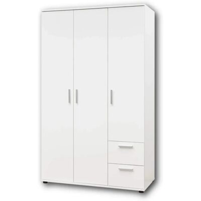 BEGABINO Bibo Kleiderschrank - 3-türig, Weiß, 115x191x55cm BEGABINO Bibo Kleiderschrank - 3-türig, Weiß, 115x191x55cm
