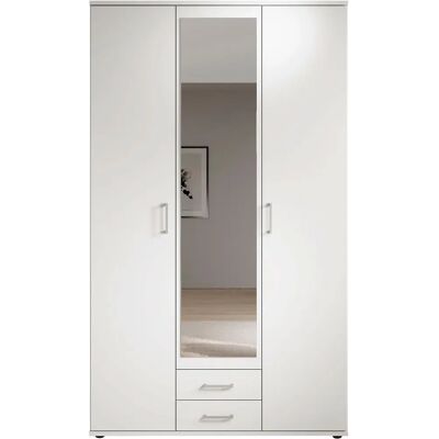 SCHLAFKONTOR Karl Weiß Kleiderschrank mit Spiegel - Schrank SCHLAFKONTOR Karl Weiß Kleiderschrank mit Spiegel - Schrank