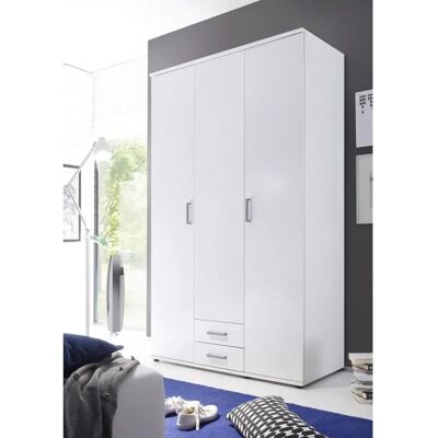 Based Olli Weißer Kleiderschrank - 3 Türen, 2 Schubladen, 4 Regale Based Olli Weißer Kleiderschrank - 3 Türen, 2 Schubladen, 4 Regale