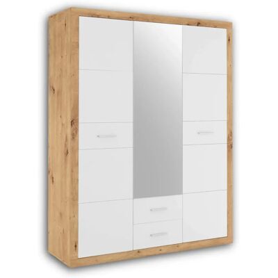 Armoire SCHLAFKONTOR Stone - 3 Portes, Blanc/Hêtre - Publicité Armoire SCHLAFKONTOR Stone - 3 Portes, Blanc/Hêtre - Publicité