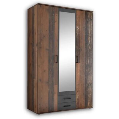 STELLA TRADING Chicago Eleganter Kleiderschrank - Old Style, Betonoxid, Engineered Wood STELLA TRADING Chicago Eleganter Kleiderschrank - Old Style, Betonoxid, Engineered Wood