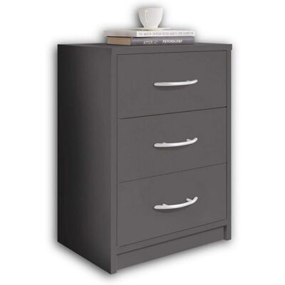 Sconto Pepe Nachttisch - 3-Schubladen Grau Sconto Pepe Nachttisch - 3-Schubladen Grau