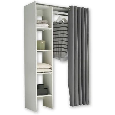 SCHLAFKONTOR Jenke mit Stoffvorhang Kleiderschrank - Allzweckschrank SCHLAFKONTOR Jenke mit Stoffvorhang Kleiderschrank - Allzweckschrank