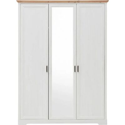 SCHLAFKONTOR Jasmin II Kleiderschrank - 3 Türen, 220cm H, 164cm B, Braun SCHLAFKONTOR Jasmin II Kleiderschrank - 3 Türen, 220cm H, 164cm B, Braun