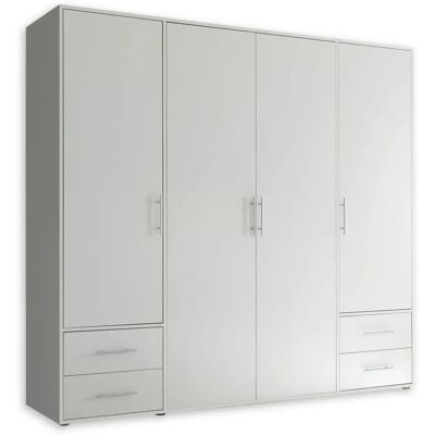 SCHLAFKONTOR Valencia Kleiderschrank - Verstellbare Regale, 4 Schubladen, Weiß SCHLAFKONTOR Valencia Kleiderschrank - Verstellbare Regale, 4 Schubladen, Weiß