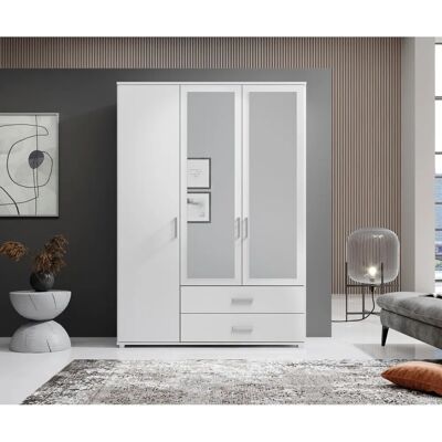 SCHLAFKONTOR Ivar Kleiderschrank mit Spiegel - 3-türig, Weiß SCHLAFKONTOR Ivar Kleiderschrank mit Spiegel - 3-türig, Weiß