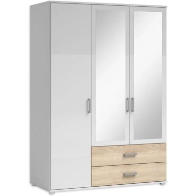 SCHLAFKONTOR Ivar Kleiderschrank - Spiegel, 3-türig, Geräumig, Melamin SCHLAFKONTOR Ivar Kleiderschrank - Spiegel, 3-türig, Geräumig, Melamin