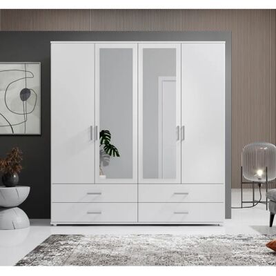 SCHLAFKONTOR Ivar Kleiderschrank mit Spiegel - 180x190x51 cm - Weiß SCHLAFKONTOR Ivar Kleiderschrank mit Spiegel - 180x190x51 cm - Weiß