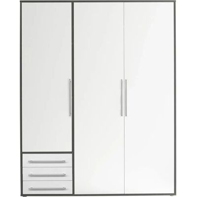 SCHLAFKONTOR Lyss Kleiderschrank - 3 Türen, 3 Schubladen, 3 Böden - Melamin SCHLAFKONTOR Lyss Kleiderschrank - 3 Türen, 3 Schubladen, 3 Böden - Melamin