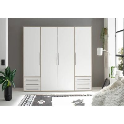 SCHLAFKONTOR Lyss Kleiderschrank - 4 Türen, 6 Schubladen, Weiß SCHLAFKONTOR Lyss Kleiderschrank - 4 Türen, 6 Schubladen, Weiß