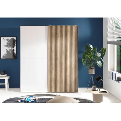 SCHLAFKONTOR Berno Schiebetürenschrank - 2 Böden, 2 Stangen, Weiß SCHLAFKONTOR Berno Schiebetürenschrank - 2 Böden, 2 Stangen, Weiß