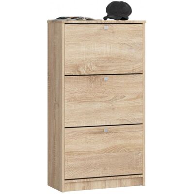 AKORD Schuhorganizer - Roble Sonoma, 3 Fächer, 60cm - Schuhaufbewahrung AKORD Schuhorganizer - Roble Sonoma, 3 Fächer, 60cm - Schuhaufbewahrung