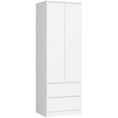 Armario Dormitorio Blanco S60 AKORD - 2 Puertas, 2 Cajones, 1 Estante Armario Dormitorio Blanco S60 AKORD - 2 Puertas, 2 Cajones, 1 Estante