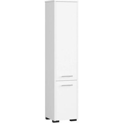 AKORD Badezimmer-Schrankschrank Weiß - 2 Türen, 5 Regale, 30x30x140 cm AKORD Badezimmer-Schrankschrank Weiß - 2 Türen, 5 Regale, 30x30x140 cm