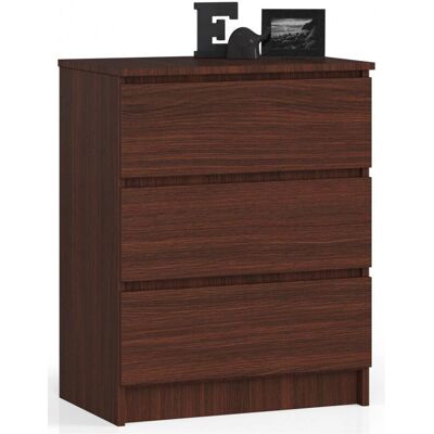 AKORD K60 Wenge 3-Schubladen-Kommode - Für kleine Räume AKORD K60 Wenge 3-Schubladen-Kommode - Für kleine Räume
