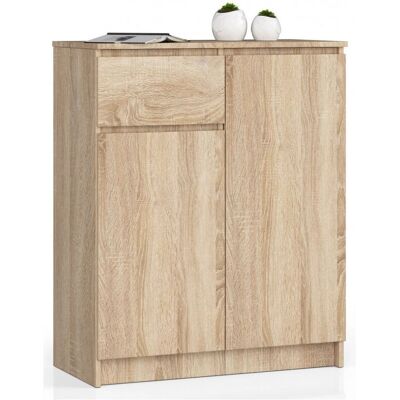 Chiffonnier AKORD K80 Roble Sonoma - 2 Portes & 1 Tiroir - Publicité Chiffonnier AKORD K80 Roble Sonoma - 2 Portes & 1 Tiroir - Publicité